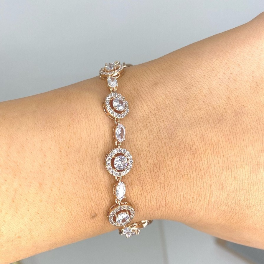 Absolute Absolute Rose Gold Crystal Halo Bracelet B1170Rs Clearance