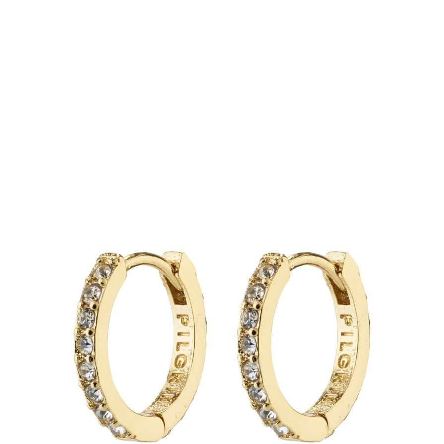 Pilgrim Pilgrim Ebna Gold Crystal Small Hoop Earrings Wholesale