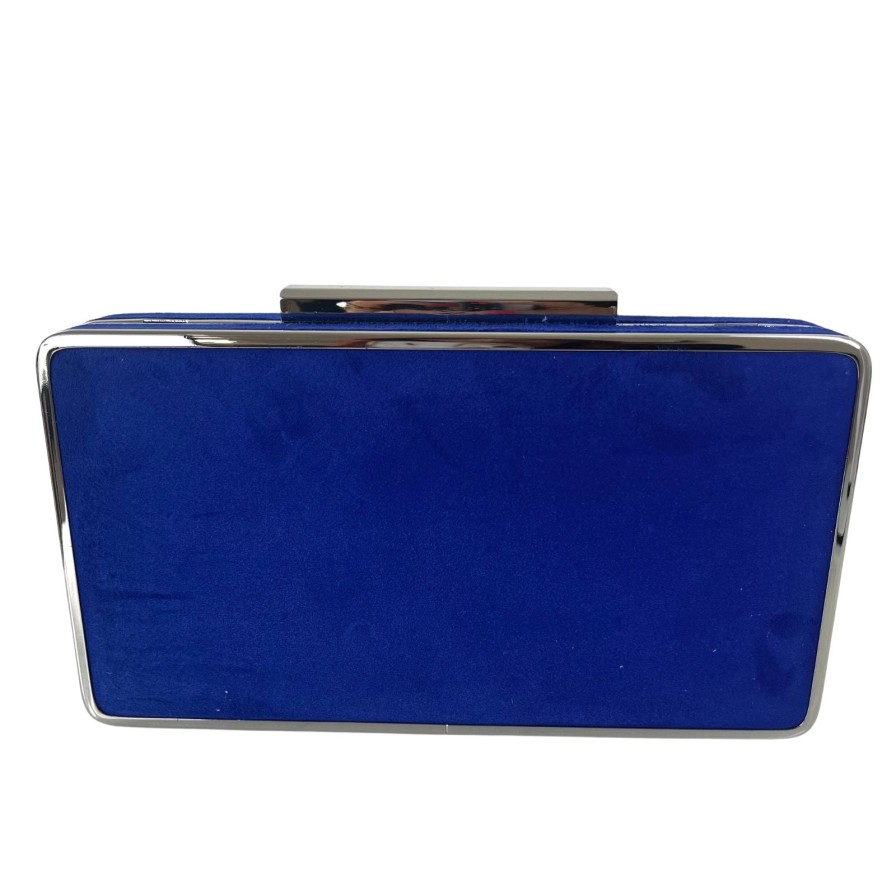 Lodi Lodi Blue Suede Box Clutch Bag Hot