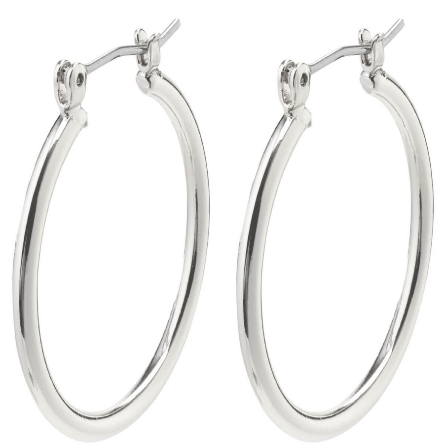 Pilgrim Pilgrim Layla Large Silver Hoop Earrings New