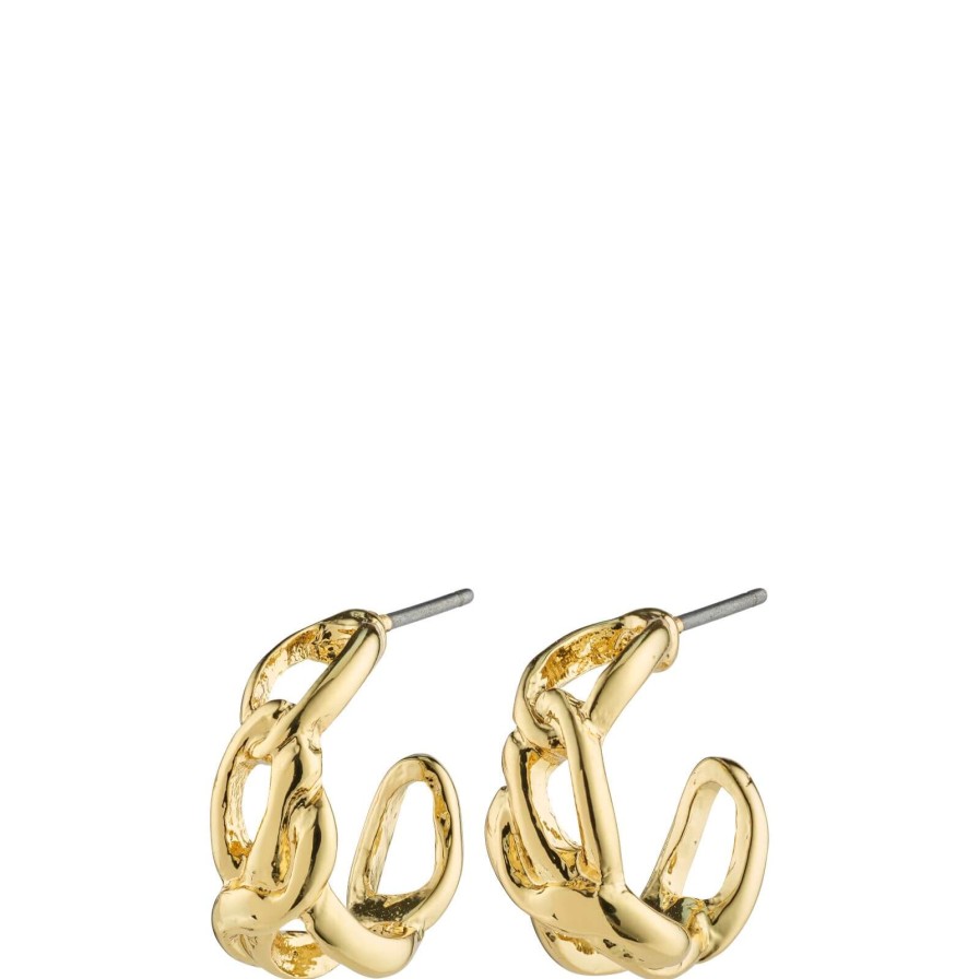 Pilgrim Pilgrim Rani Gold Twist Link Hoop Earrings Wholesale