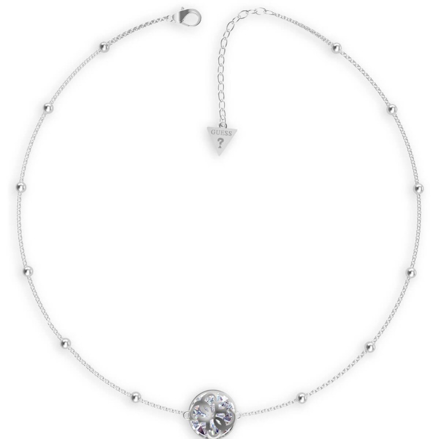 Guess Guess 4G Logo Boule Silver Necklace Hot