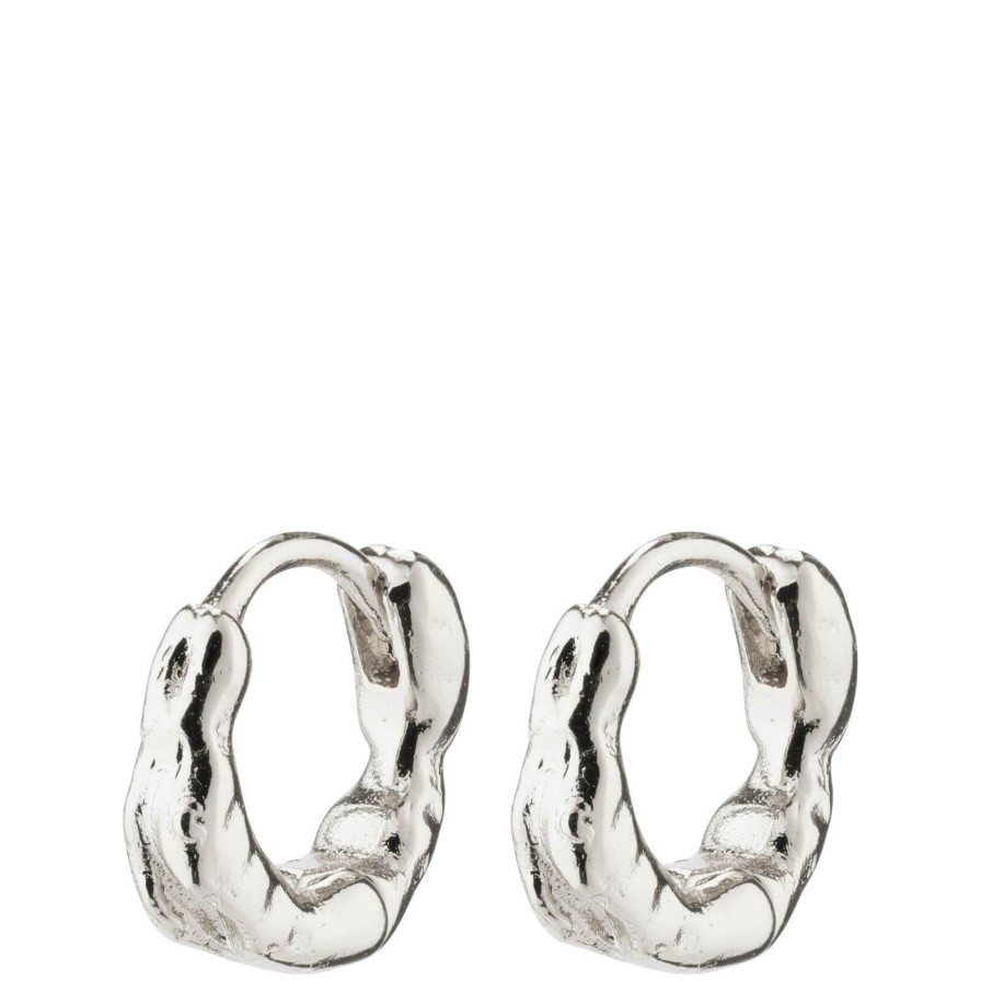 Pilgrim Pilgrim Eddy Silver Organic Mini Hoop Earrings Online