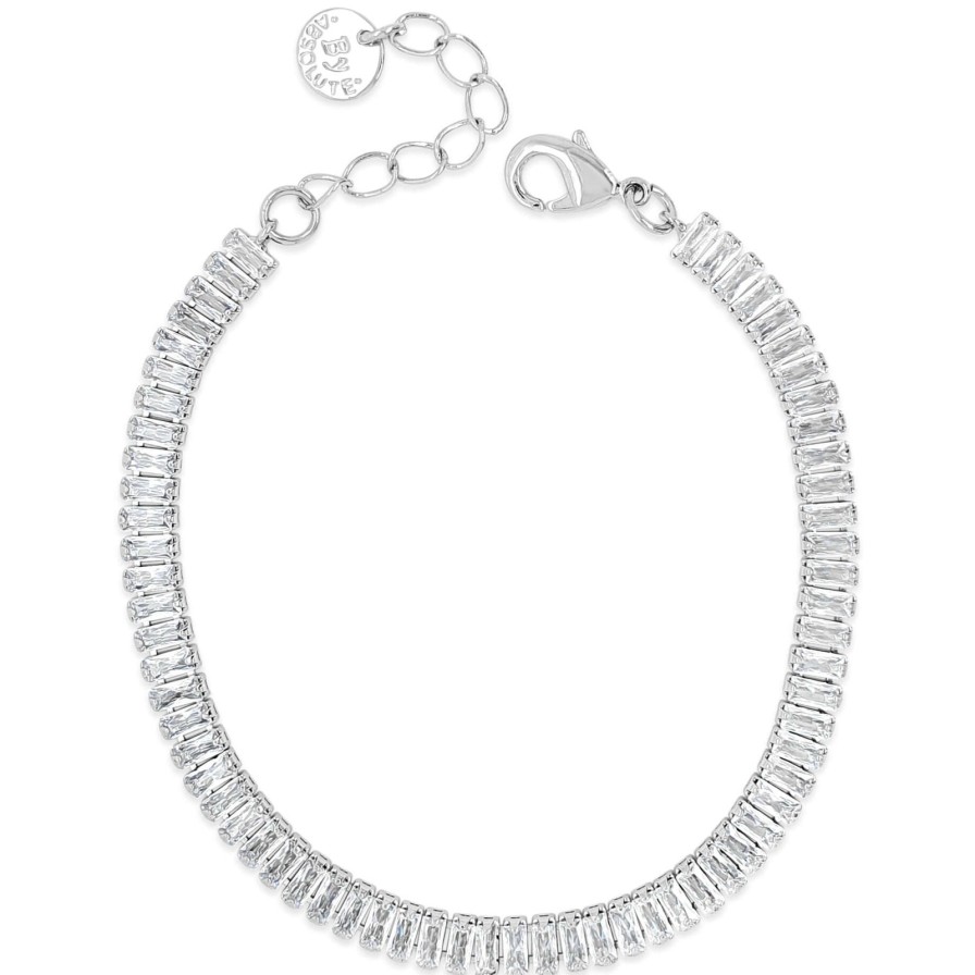 Absolute Absolute Silver & Clear Crystal Baguette Bracelet Online