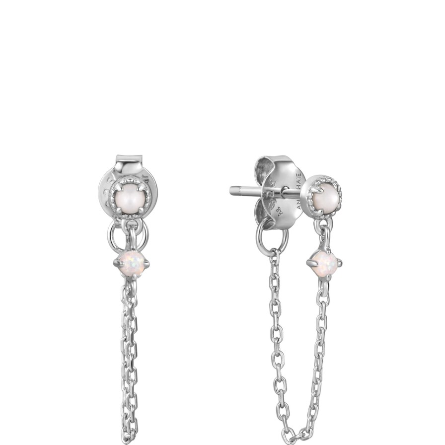 Ania Haie Ania Haie Rising Star Opal Silver Chain Drop Earrings Wholesale