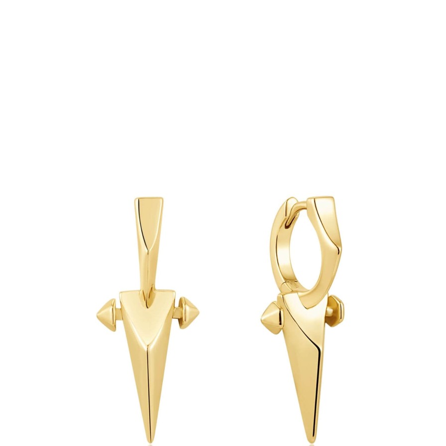 Ania Haie Ania Haie Polished Punk Gold Point Huggie Hoop Earrings Clearance