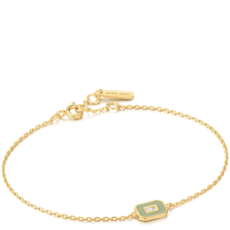 Ania Haie Ania Haie Bright Future Sage Enamel Gold Bracelet Online