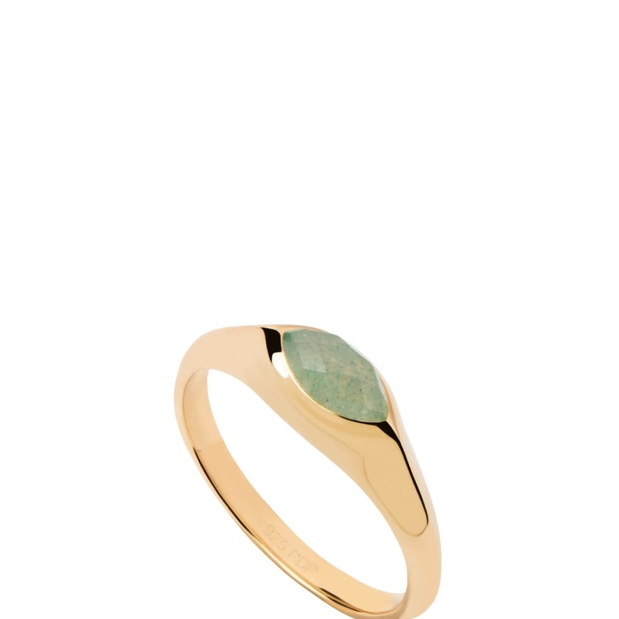 PDPAOLA Pdpaola Gold Nomad Green Aventurine Ring Best