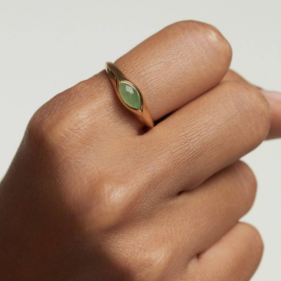 PDPAOLA Pdpaola Gold Nomad Green Aventurine Ring Best