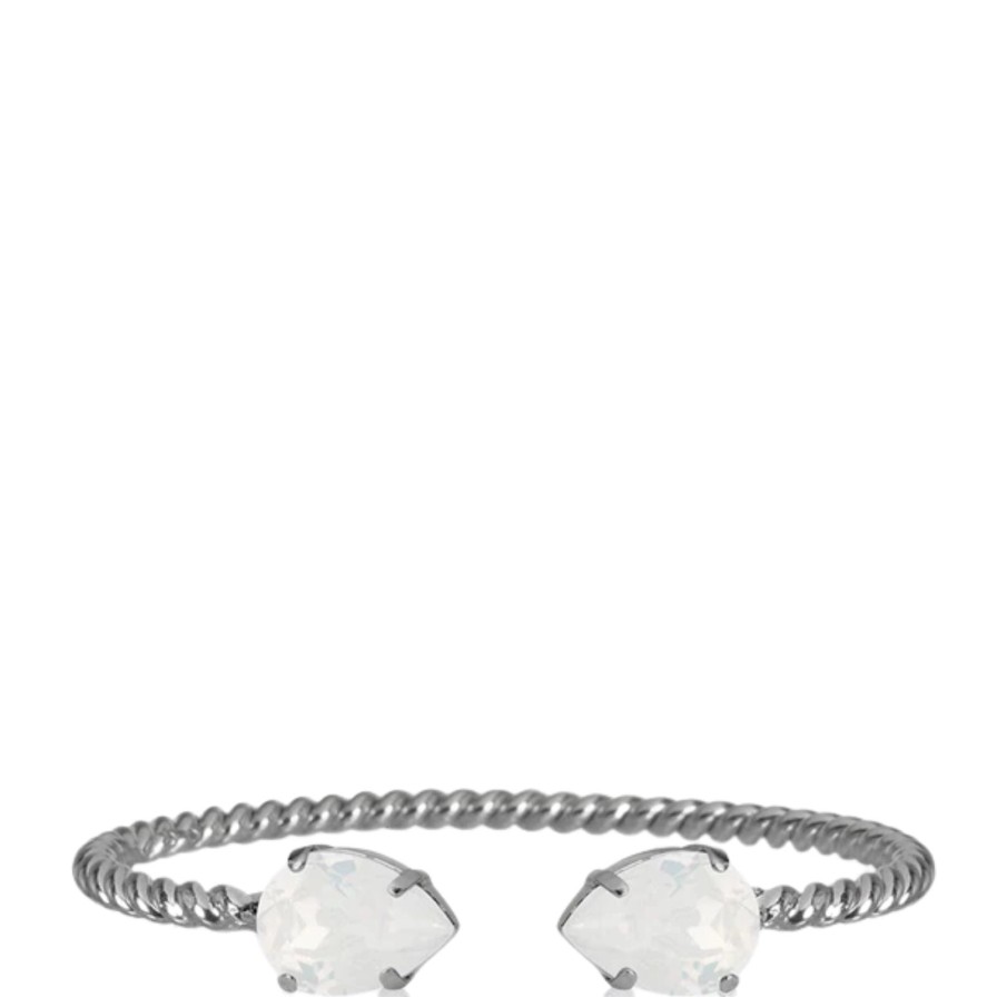 Caroline Svedbom Caroline Svedbom Silver Mini Drop Twist Bangle - White Opal New