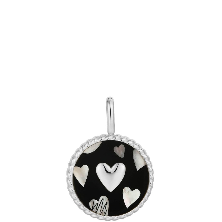 Ania Haie Pop Charm Ania Haie Pop Charms Silver Heart Black Enamel Charm New