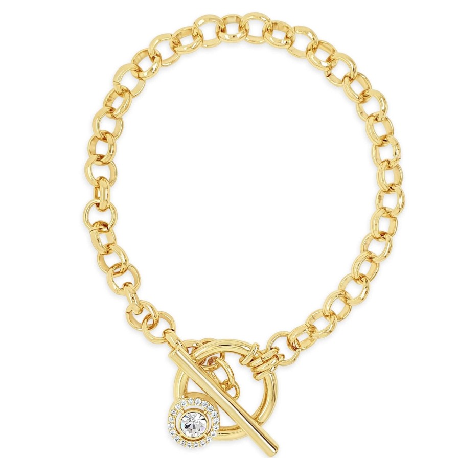 Absolute Absolute Gold Halo T Bar Bracelet Online