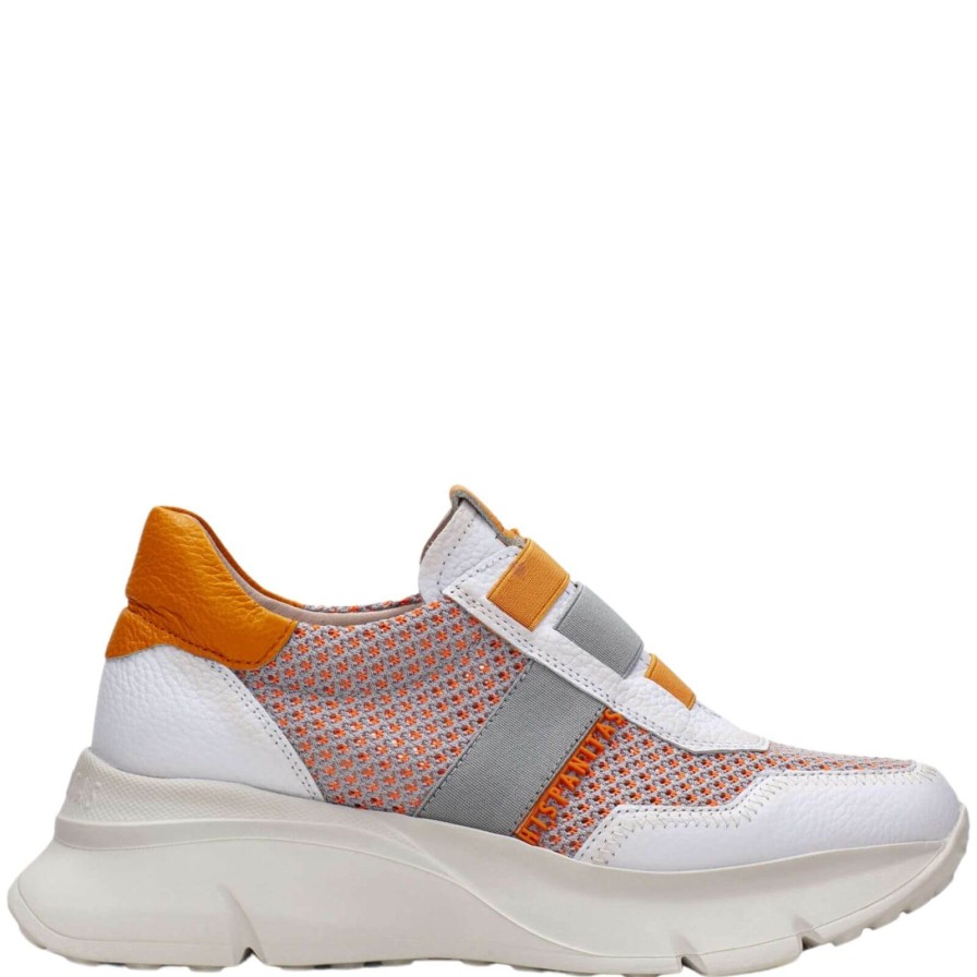 Hispanitas Hispanitas Orange Leather Slip On Chunky Sneakers Hot