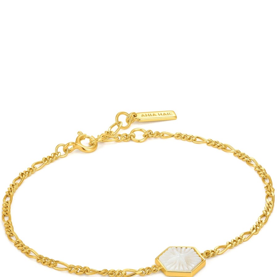 Ania Haie Ania Haie Wild Soul Compass Emblem Gold Bracelet Clearance