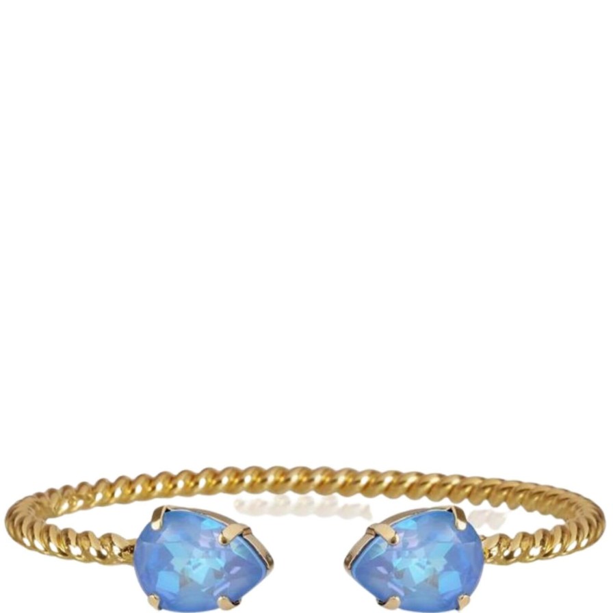 Caroline Svedbom Caroline Svedbom Gold Mini Drop Twist Bangle - Ocean Blue Delite Wholesale