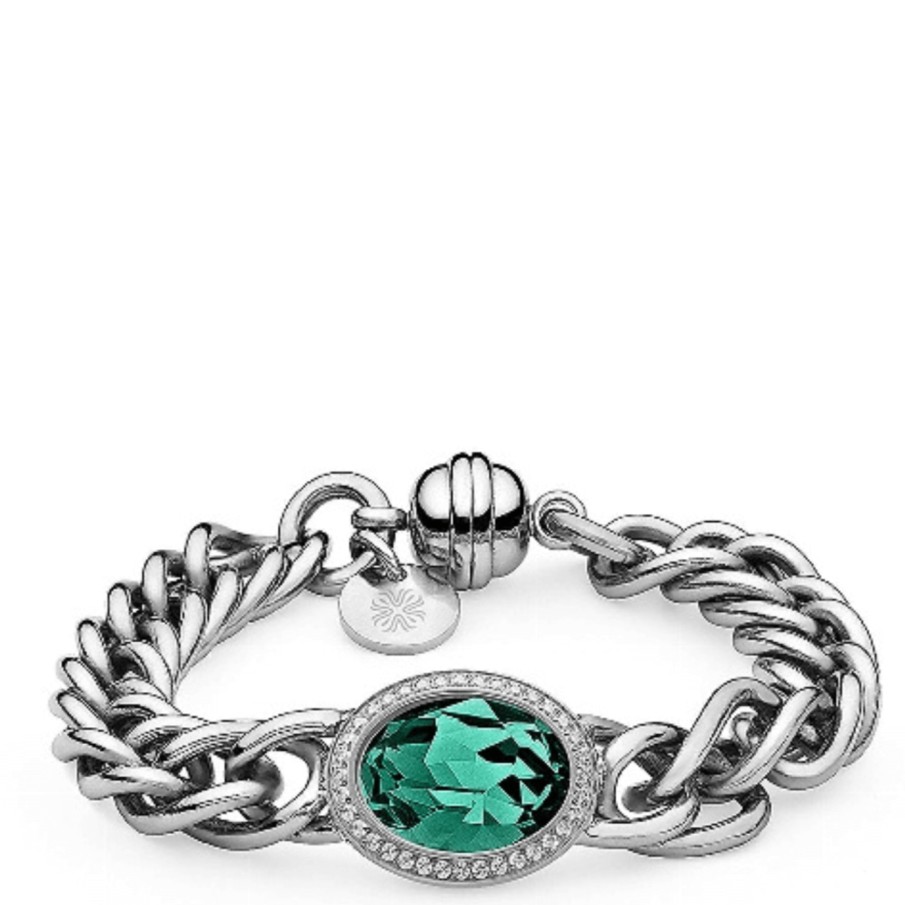 Qudo Qudo Tivola Silver Bracelet - Emerald Hot