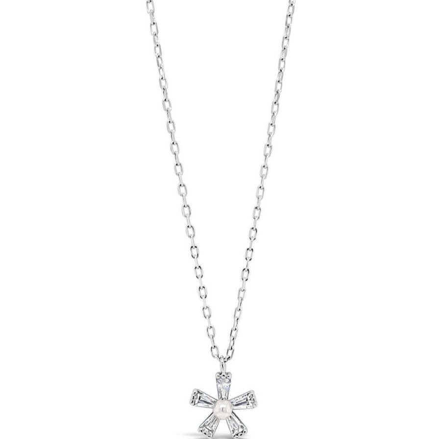 Absolute - Kids Absolute Kids Silver Flower Design With Pearl Centre Necklace Hot