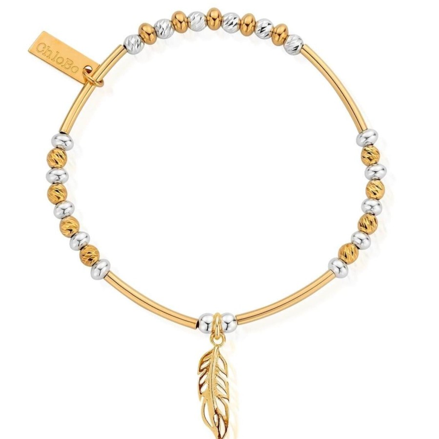 ChloBo Chlobo Filigree Feather Bracelet - Two Tone Wholesale