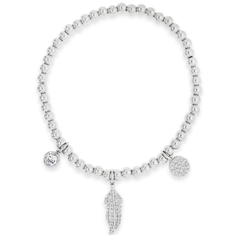 Absolute Absolute Floaty Feather Bracelet - Siiver Online