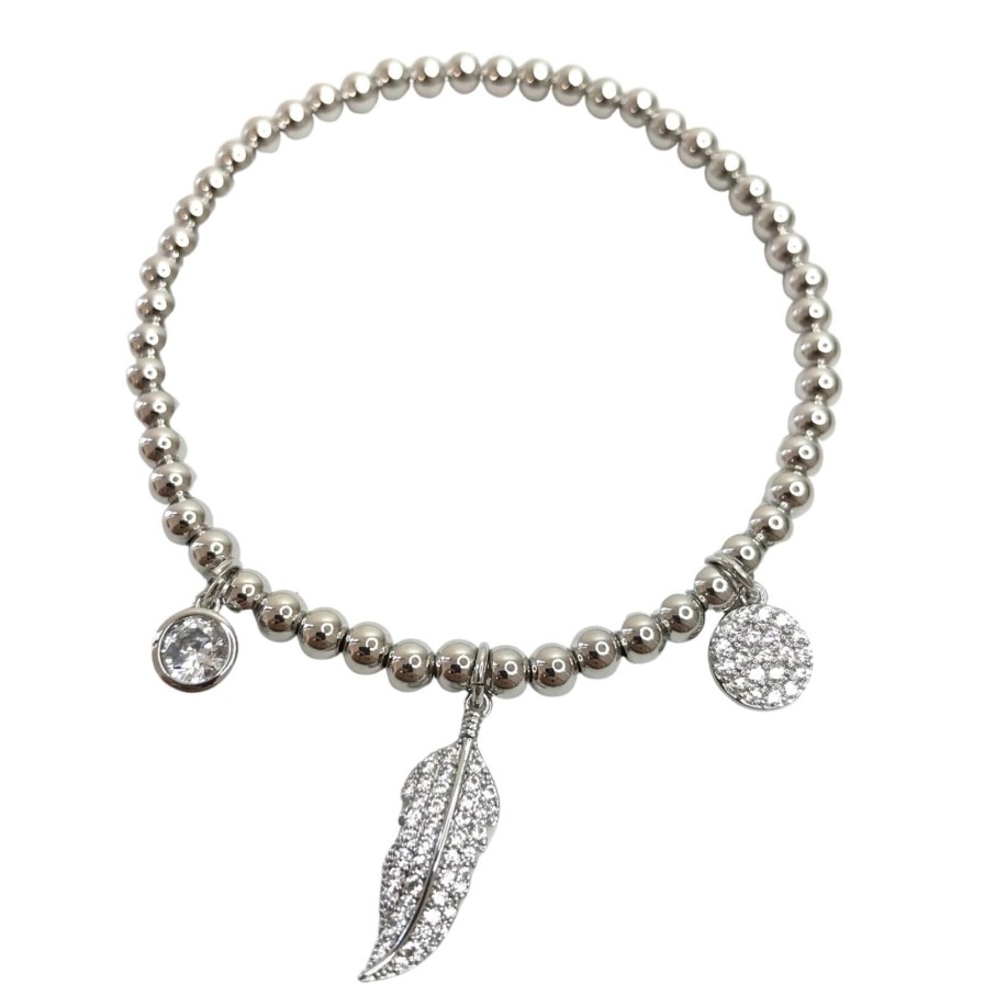 Absolute Absolute Floaty Feather Bracelet - Siiver Online