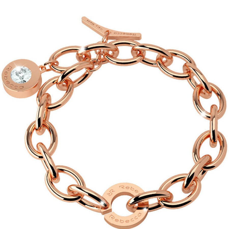 Rebecca My World Rebecca My World Large Chunky Link Rose Gold Bracelet Clearance