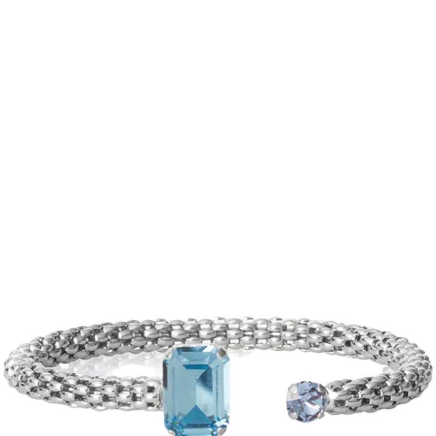 Caroline Svedbom Caroline Svedbom Silver Daria Rope Bangle - Aquamarine Light Sapphire Best