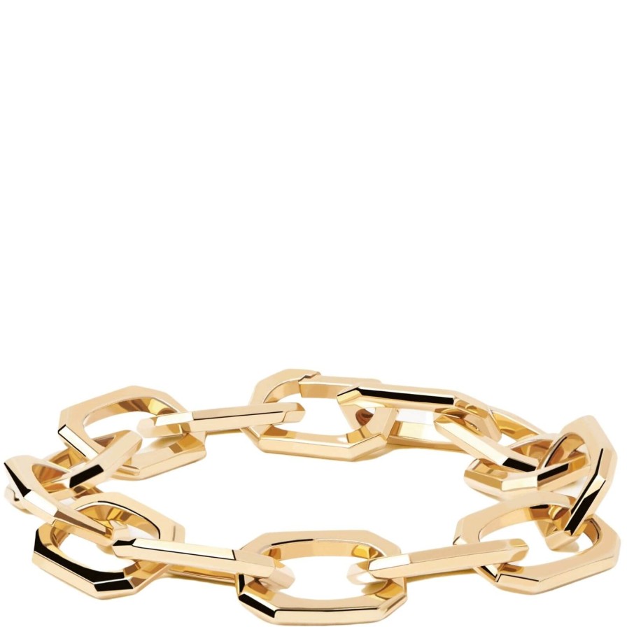 PDPAOLA Pdpaola Gold Signature Link Bracelet Online