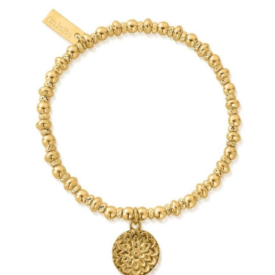 ChloBo Chlobo Didi Sparkle Moonflower Bracelet - Gold Clearance