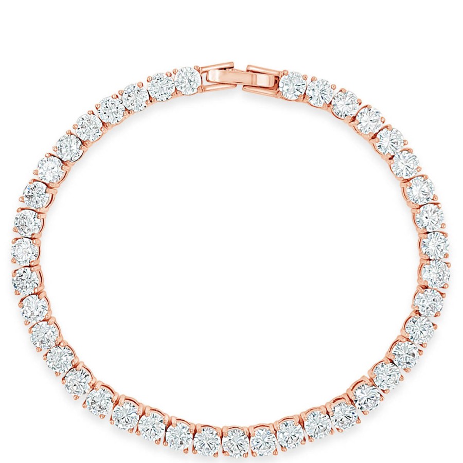 Absolute Absolute Rose Gold Tennis Bracelet Best