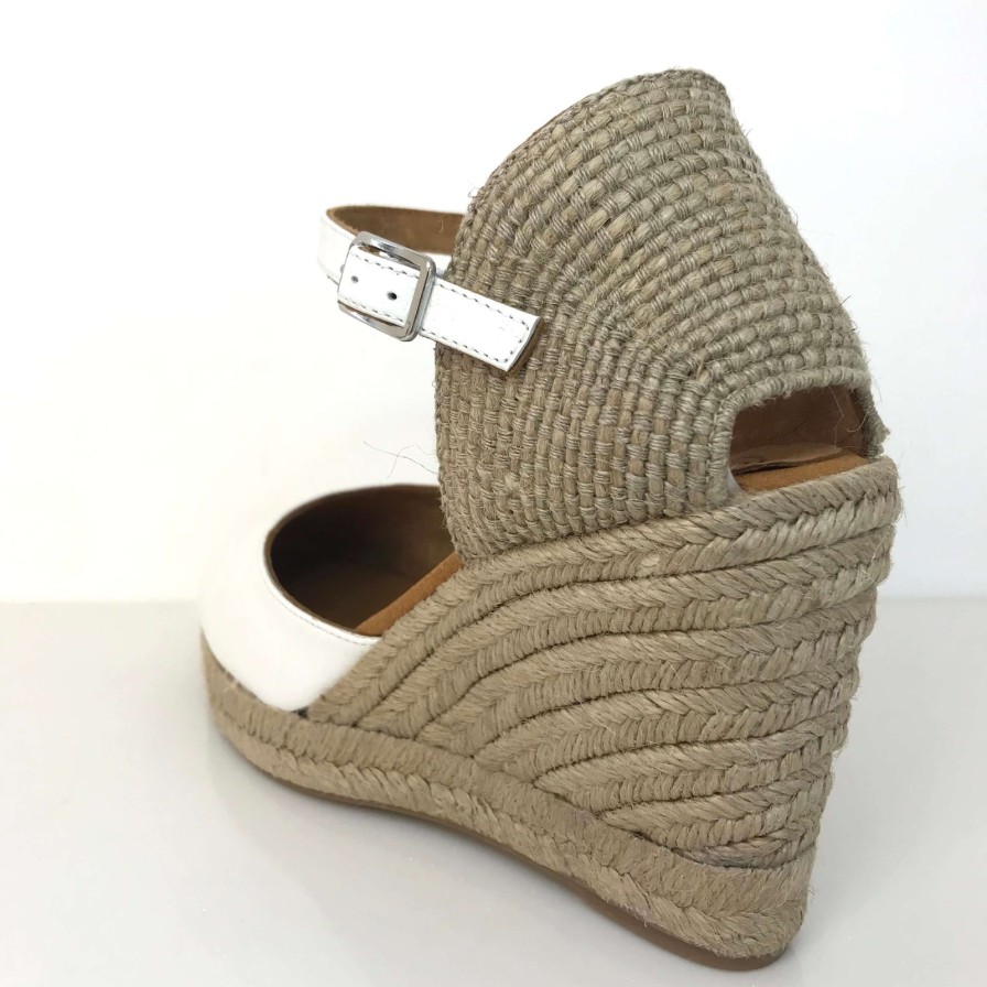 Unisa Unisa Castilla White Leather Wedges Wholesale