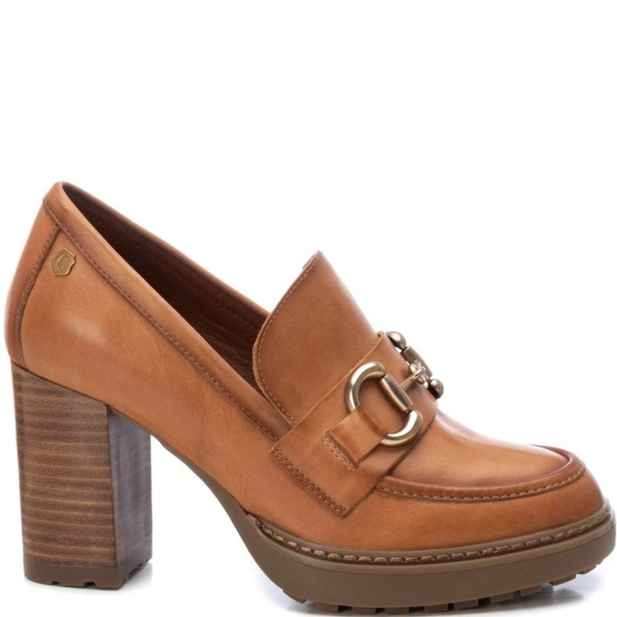 Carmela Carmela Tan High Heeled Platform Loafers Clearance