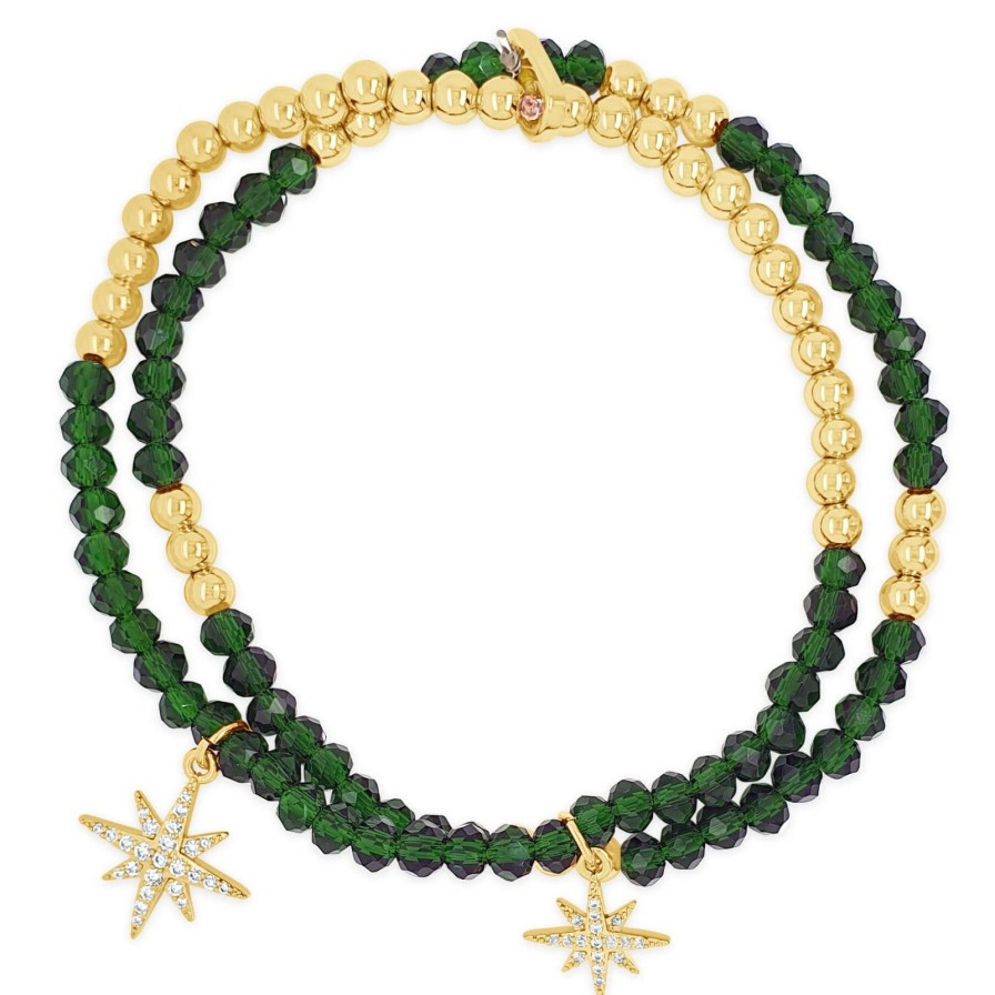 Absolute Absolute Gold & Emerald Green Star Bracelet Best