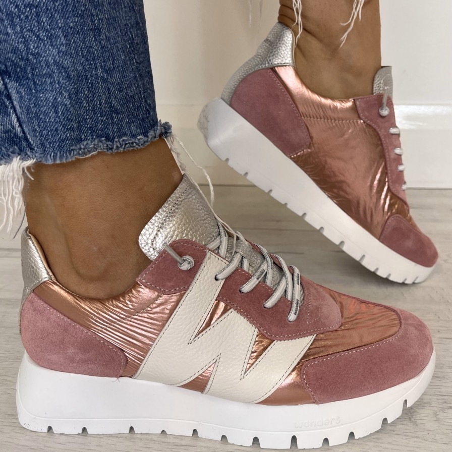 Wonders Wonders Blush & Metallic Pink Summer Sneakers Clearance