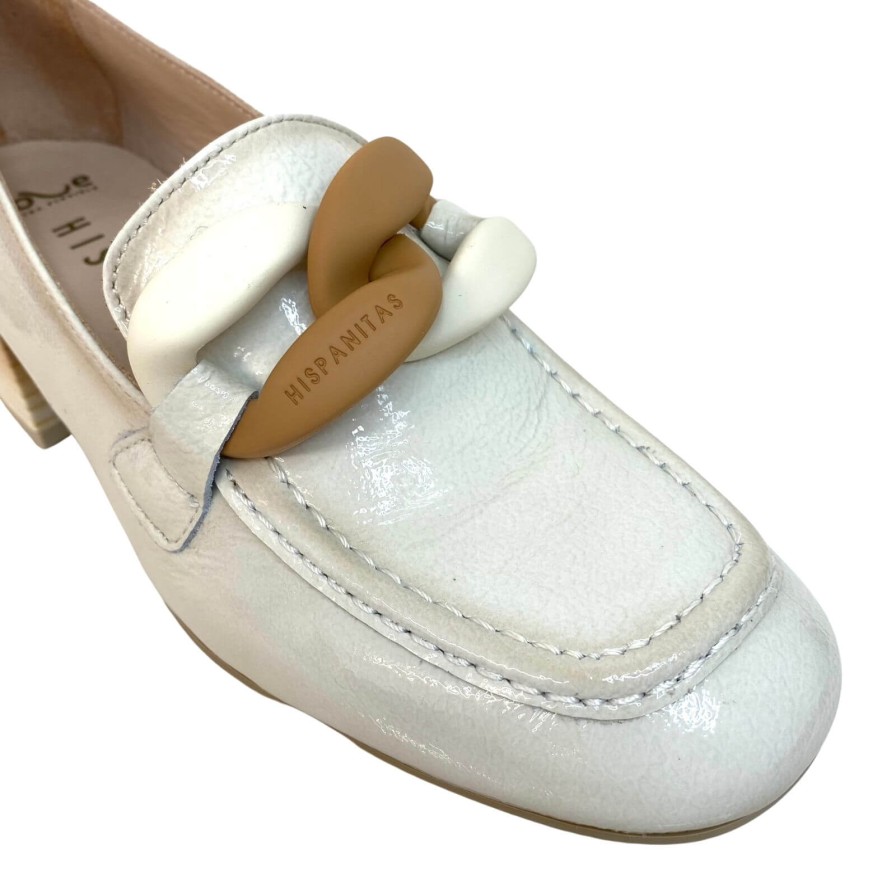 Hispanitas Hispanitas Off White Patent Leather Slip On Shoes Hot