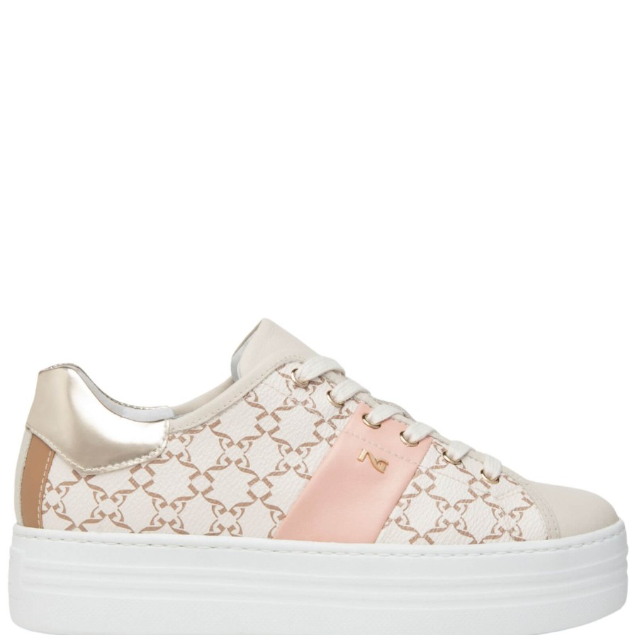 Nero Giardini Nerogiardini Beige Patterned Sneakers Clearance