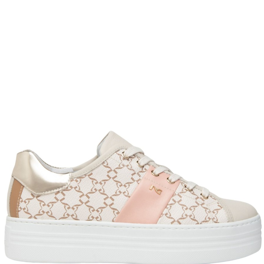 Nero Giardini Nerogiardini Beige Patterned Sneakers Clearance