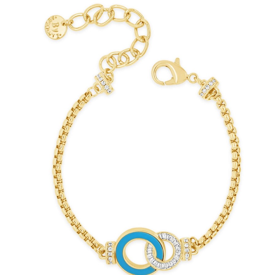 Absolute Absolute Gold & Turquoise Sparkle Entwined Link Bracelet Online