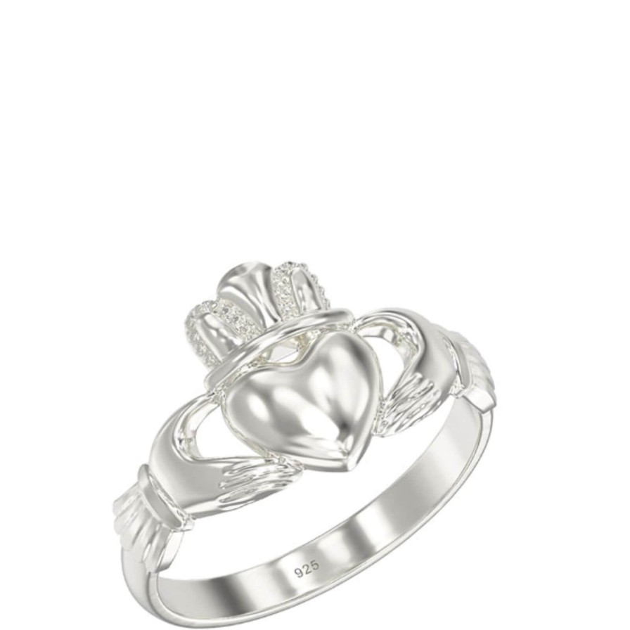 Bejeweled At Soul Sterling Silver Claddagh Ring New