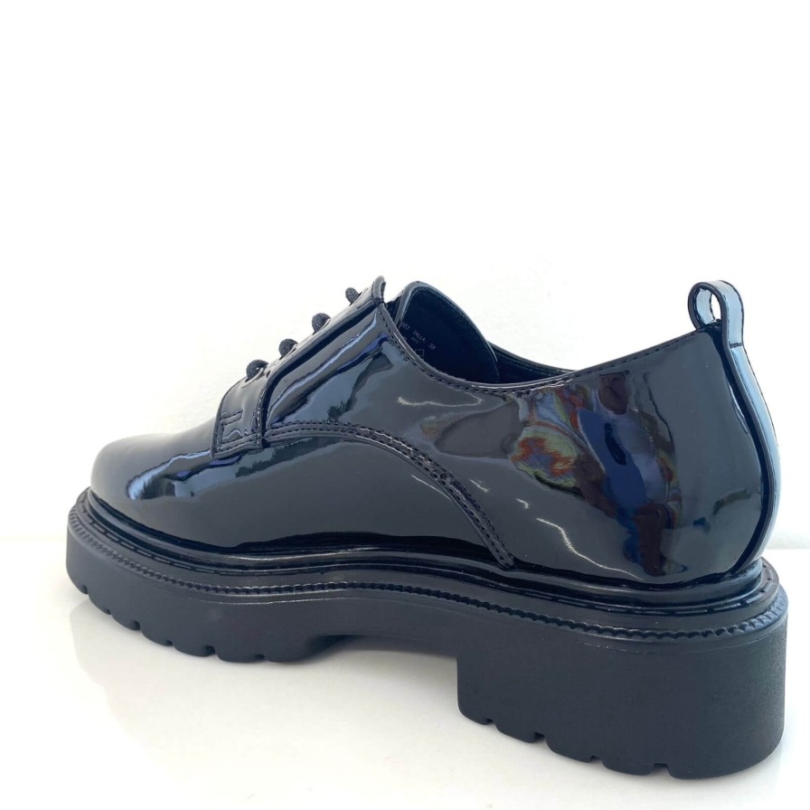 XTI Xti Black Patent Lace Up Shoes Hot