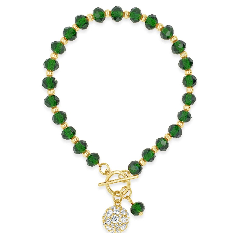 Absolute Absolute Gold Emerald Tbar Bracelet Clearance