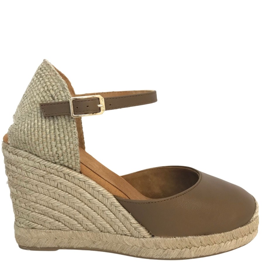 Unisa Unisa Castilla Brown Leather Wedges Online