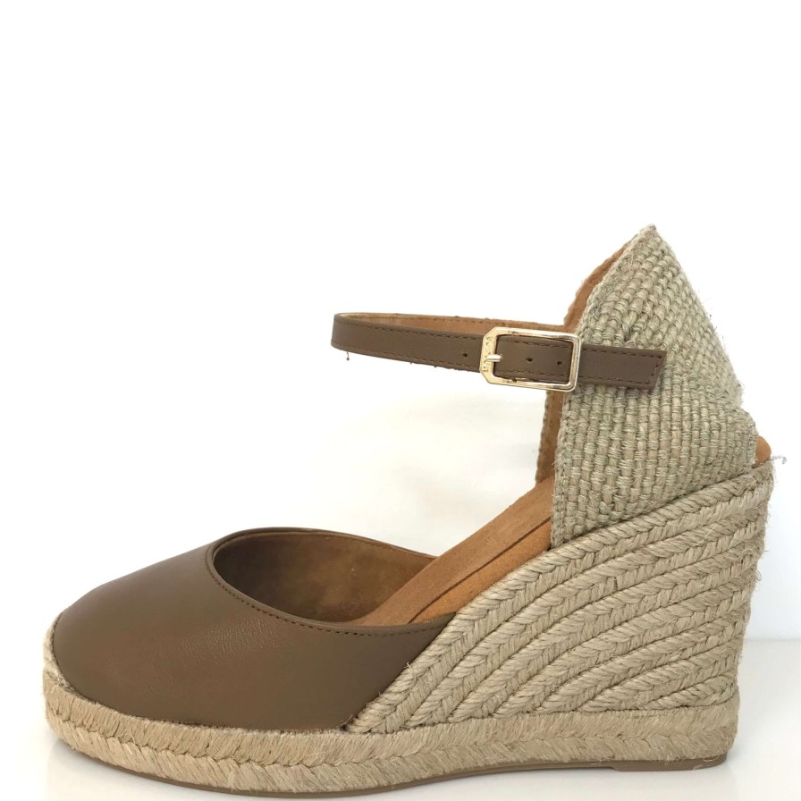 Unisa Unisa Castilla Brown Leather Wedges Online