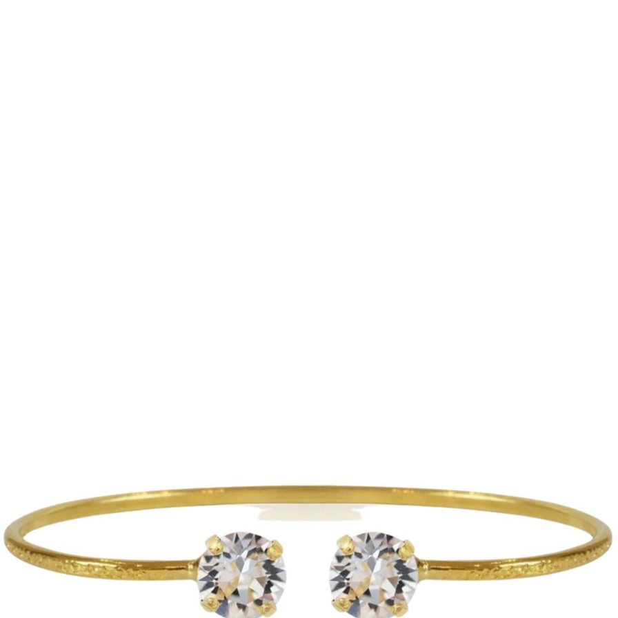 Caroline Svedbom Caroline Svedbom Gold Classic Petite Bangle - Clear Crystal Wholesale