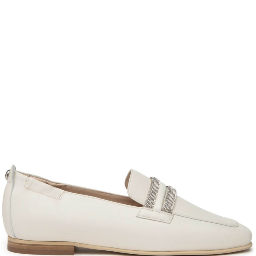 Nero Giardini Nerogiardini Slimline Cream Leather Loafers Wholesale