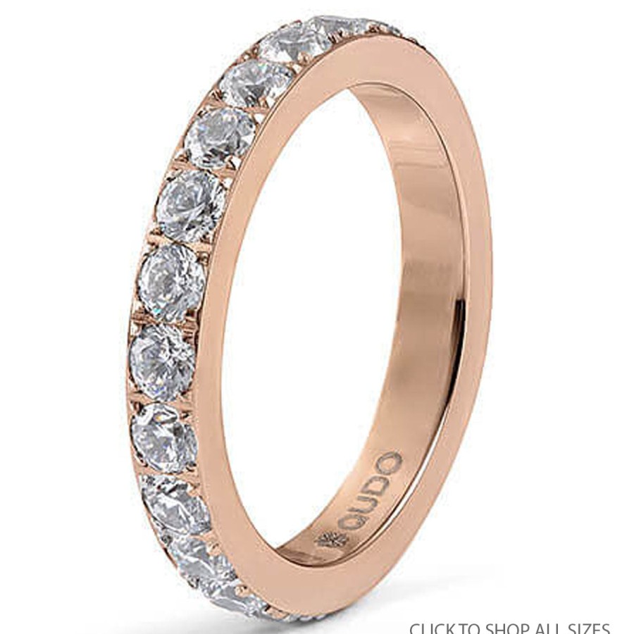 Qudo Qudo Thick Eternity Ring Band - Rose Gold New