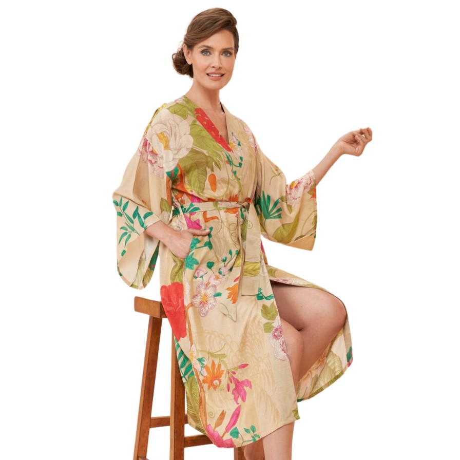 Powder Powder Tropical Flora Kimono - Coconut Online