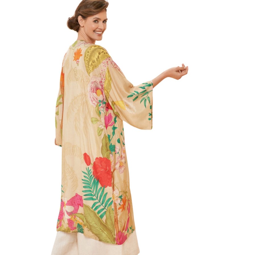 Powder Powder Tropical Flora Kimono - Coconut Online