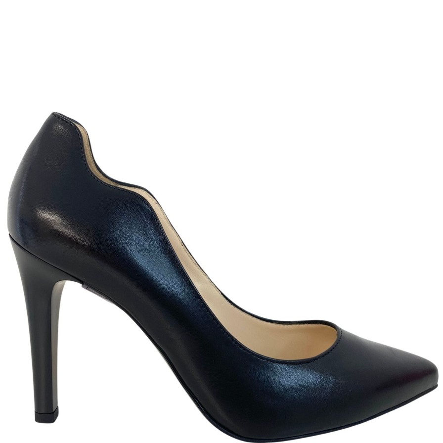 Nero Giardini Nerogiardini Black Leather Modern Stiletto Shoes Clearance