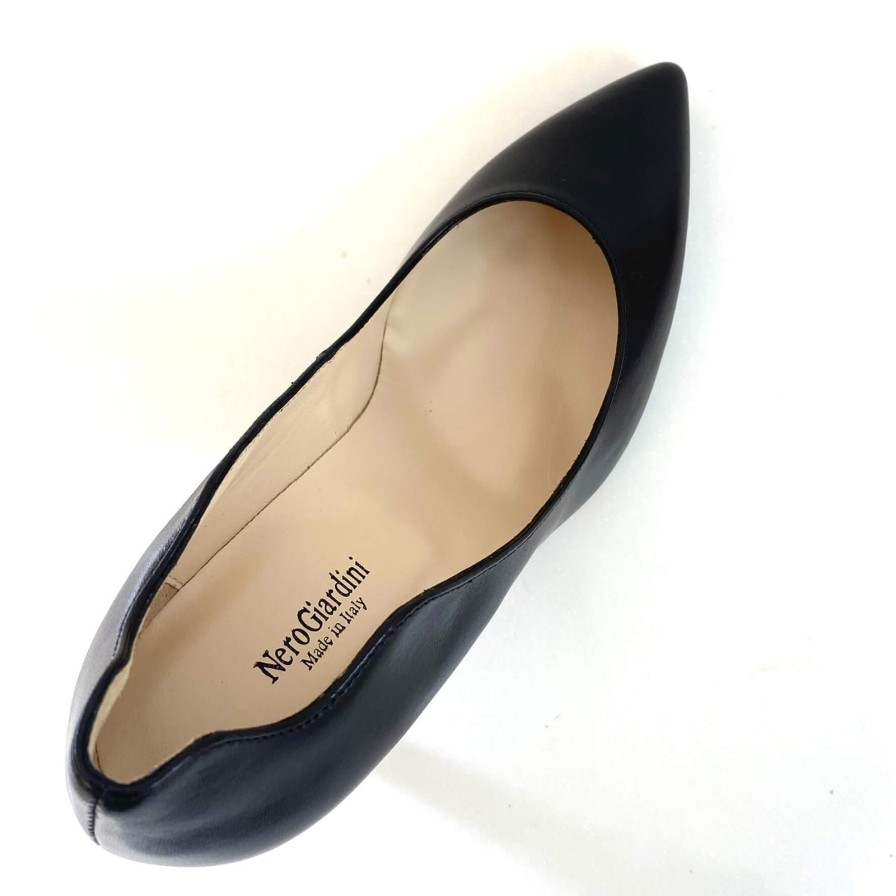 Nero Giardini Nerogiardini Black Leather Modern Stiletto Shoes Clearance