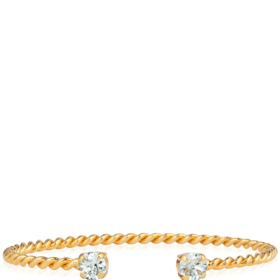 Caroline Svedbom Caroline Svedbom Gold Mini Twisted Bangle - Light Azore New